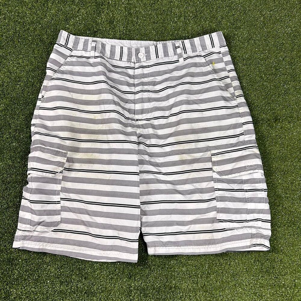 White-stag Men's Grey and White Shorts